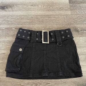 Edikted Black Mini Skirt with Belt